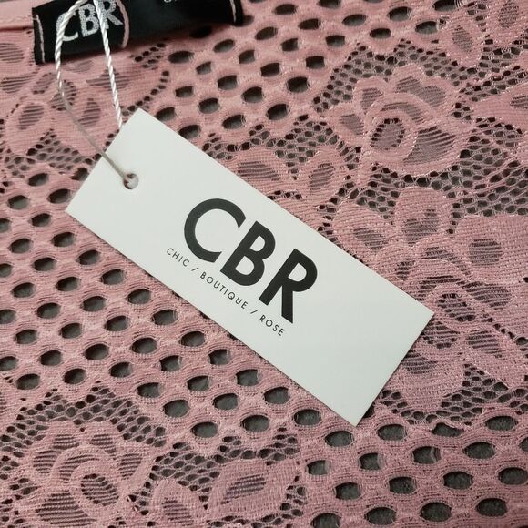 CBR blush pink lace long sleeve bodysuit Sz Large - Picture 4 of 10